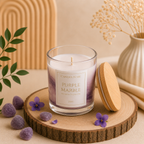 Bougie Purple Marble - Bonbon violette (préparation sur commande 2 à 8 jours)