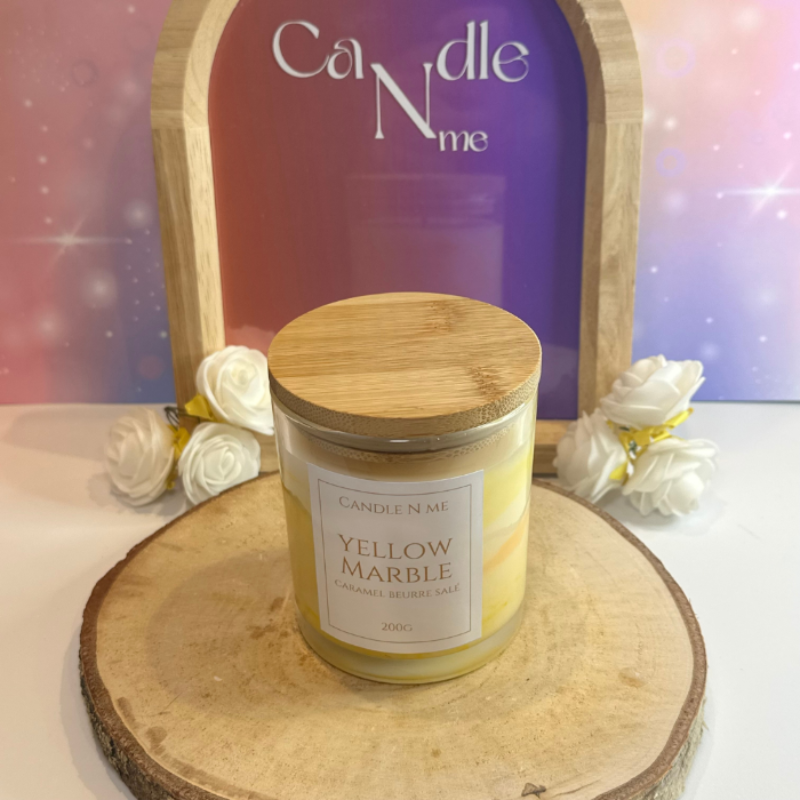 Précommande - Bougie Yellow Marble - Caramel beurre salé  ( 2 à 7 jours)